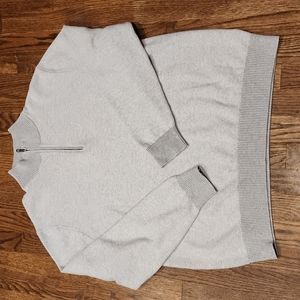 Brooks Brothers Supima Cotton 1/2 Zipper  Light Gray Long Sleeve Sweater Size XL